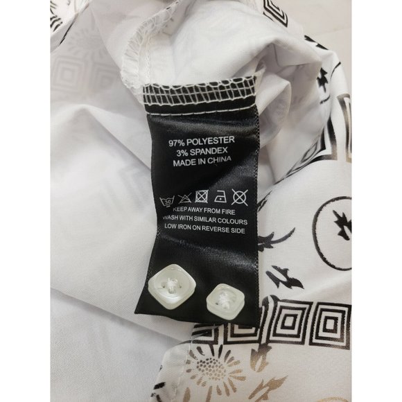 Deer Lady Mens Shirt Short Sleeve Collared Button Up Floral Print White Size XL - Picture 6 of 10